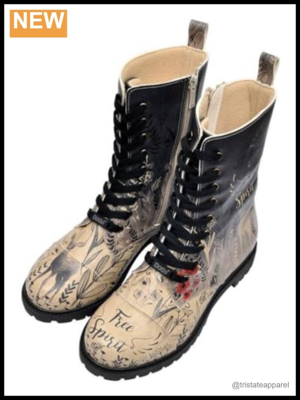 Women's Vegan Leather Zipsy Ankle Combat Boots Water Resistant Zip